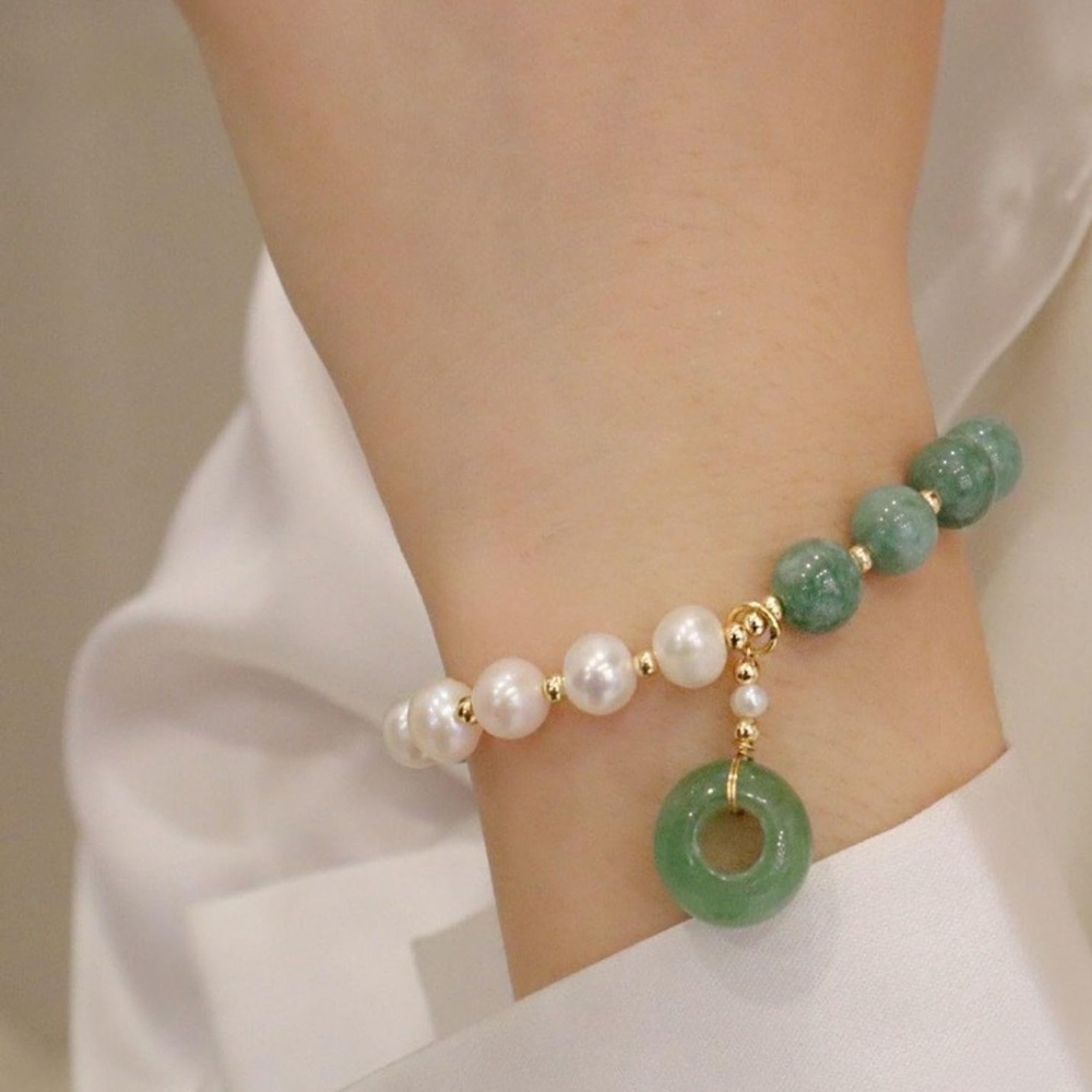 Jade Necklace with Circular Pendant